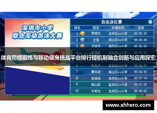 体育爬楼锻炼与移动健身挑战平台排行榜机制融合创新与应用探索